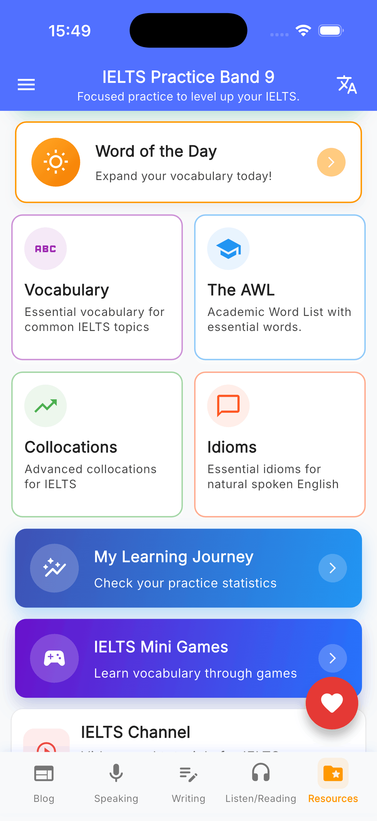 IELTS Practice App Screenshot